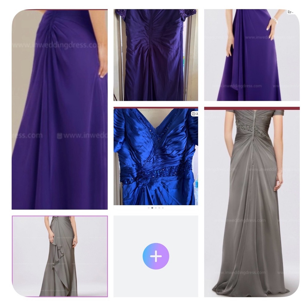 Elegant Purple and Gray Evening Gown